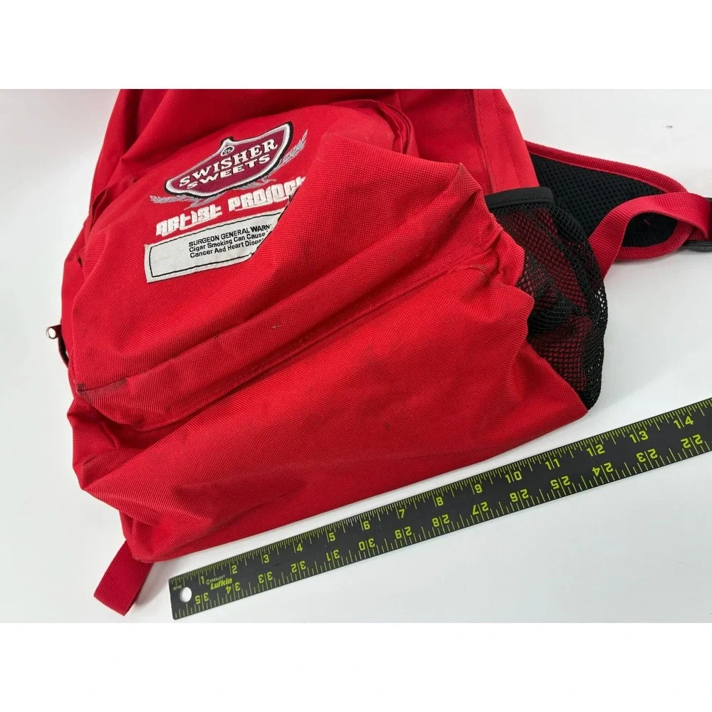 Swisher‎ Sweets Artist Project Backpack Red Canvas Embroidered Promo Bag Pocket